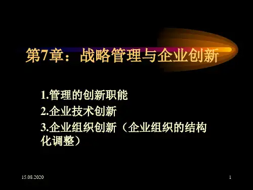 战略管理7_战略管理与企业创新
