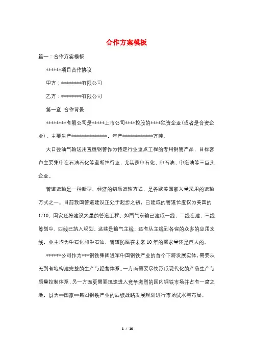 合作方案模板