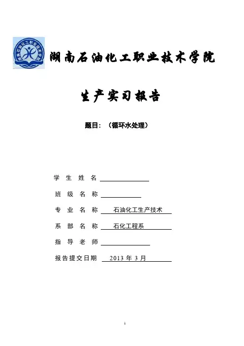 循环水处理本科毕设论文