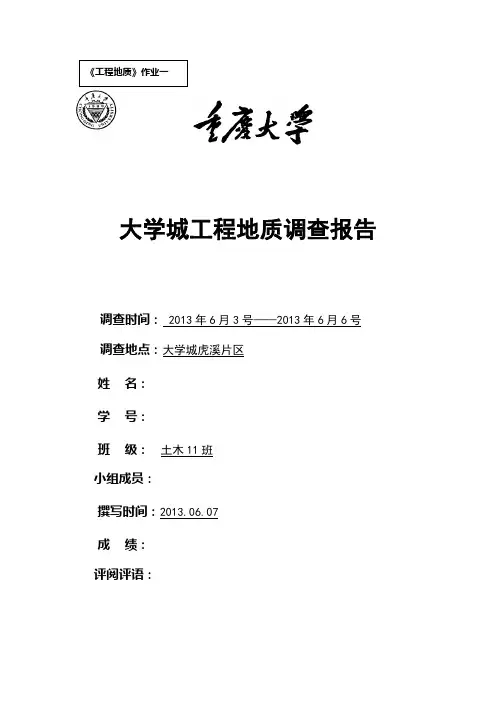 工程地质实验报告