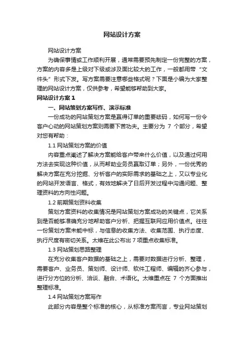 网站设计方案