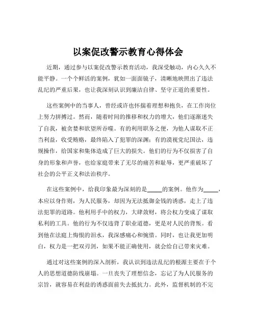 以案促改警示教育心得体会