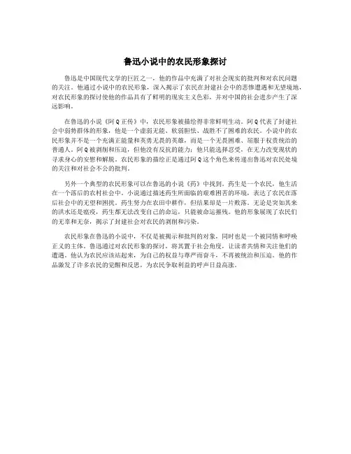 鲁迅小说中的农民形象探讨
