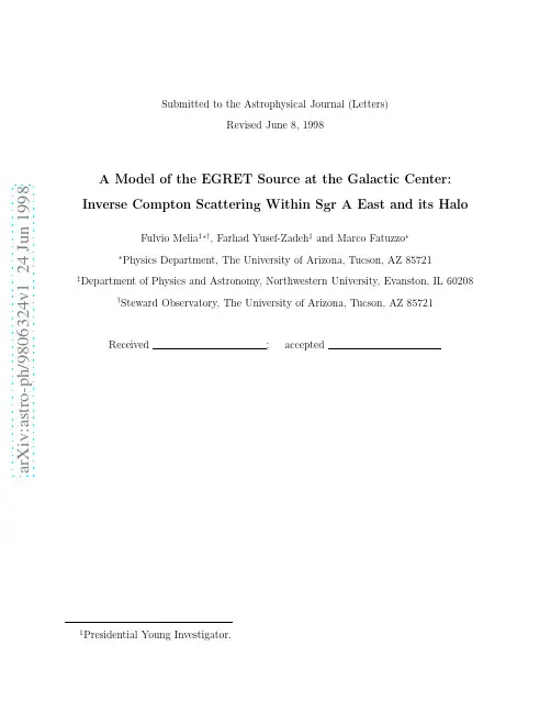 A Model of the EGRET Source at the Galactic Center Inverse Compton Scattering Within Sgr A