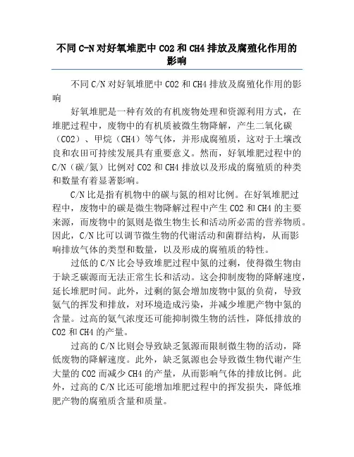 不同C-N对好氧堆肥中CO2和CH4排放及腐殖化作用的影响