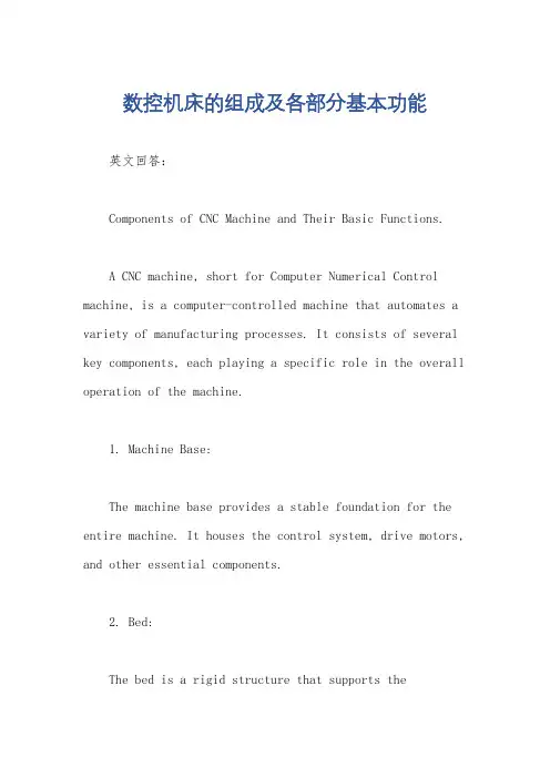 数控机床的组成及各部分基本功能