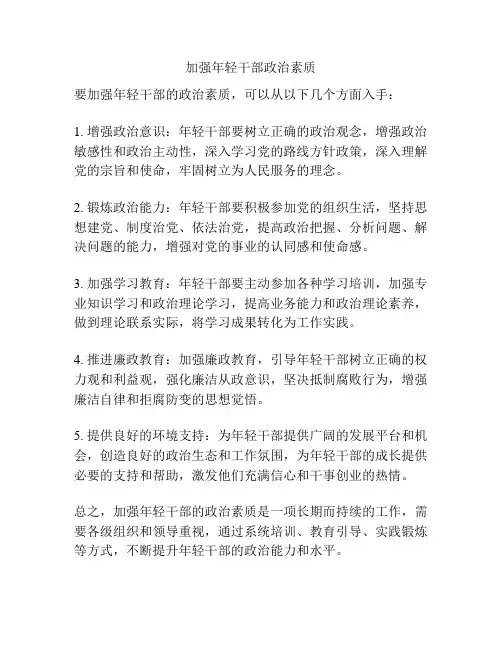 加强年轻干部政治素质