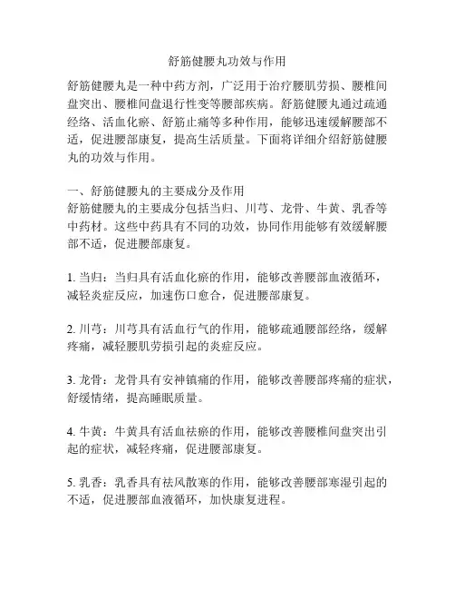 舒筋健腰丸功效与作用