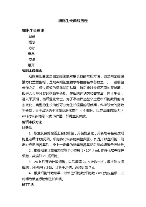 细胞生长曲线测定
