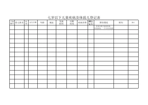 体弱儿登记表