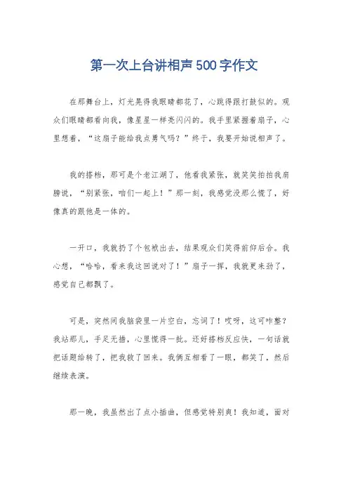 第一次上台讲相声500字作文