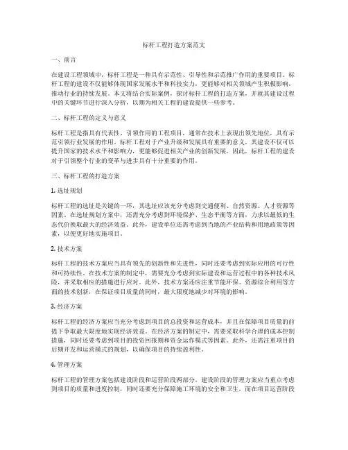 标杆工程打造方案范文