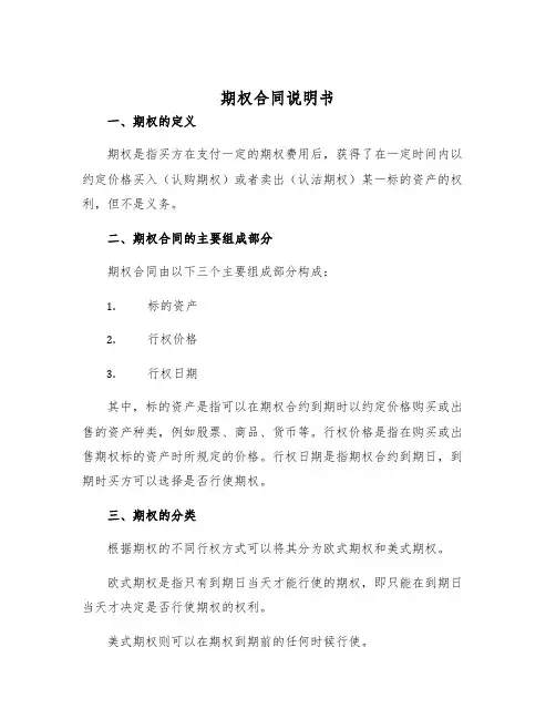 2025年期权合同说明书