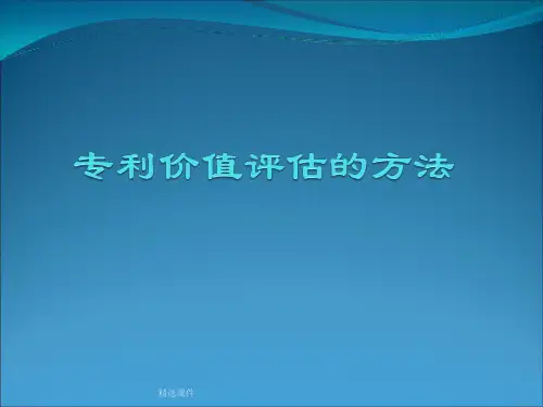 专利价值评估方法演示课件.ppt