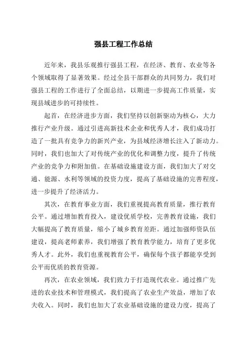 强县工程工作总结