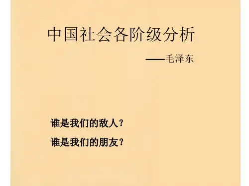 中国社会各阶级的分析PPT精选文档