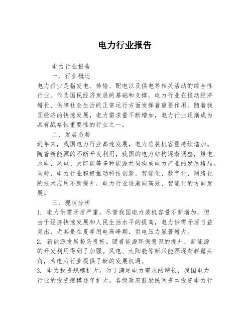 电力行业报告
