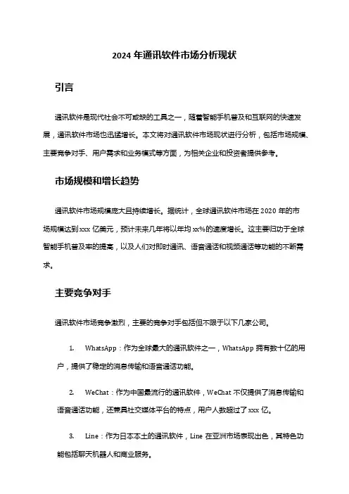2024年通讯软件市场分析现状