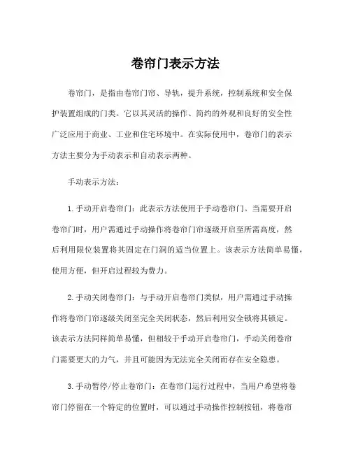卷帘门表示方法