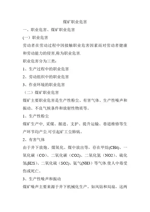 煤矿职业危害
