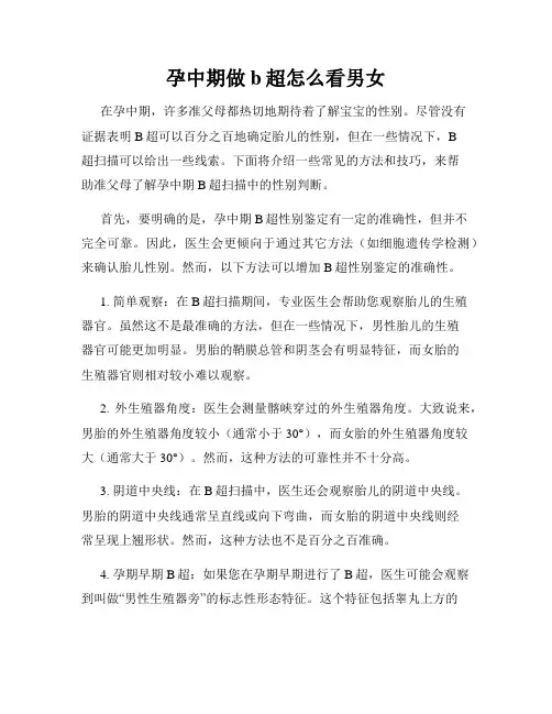 孕中期做b超怎么看男女