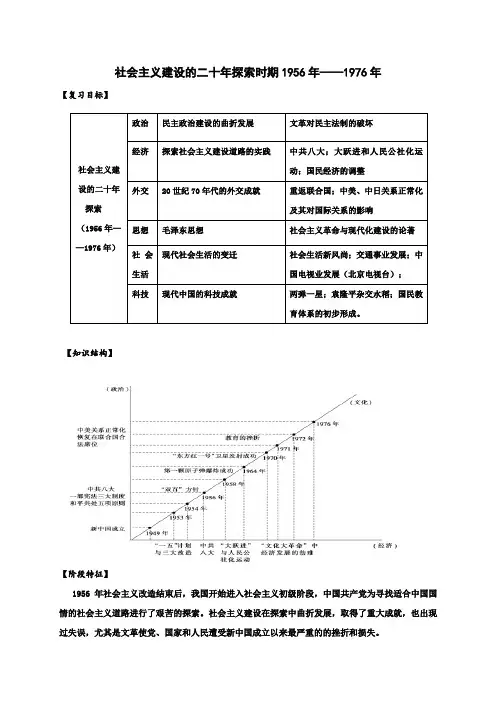 社会主义建设的二十年探索时期1956年——1976年学案-江苏省海头高级中学高三二轮复习