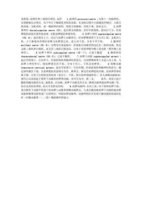 项背部、肩胛区和三角肌区神经、血管