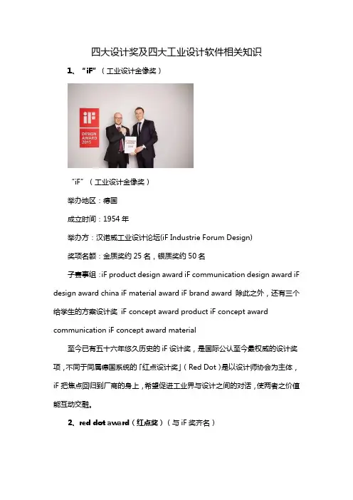 四大设计奖及四大工业设计软件相关知识
