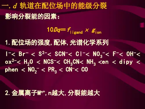 03配位场理论和配合物的电子光谱