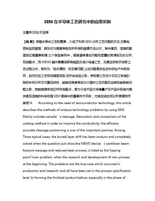SEM在半导体工艺研究中的应用实例