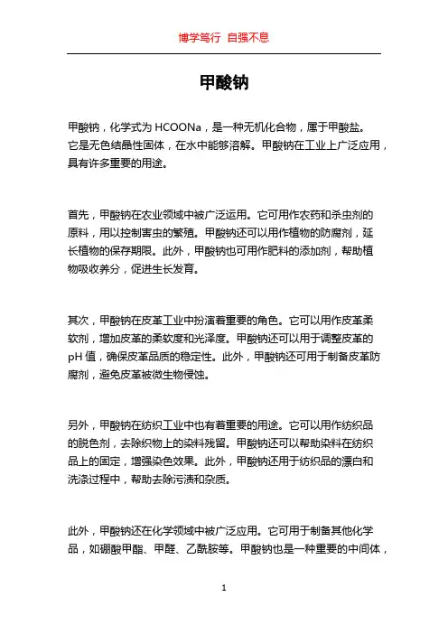甲酸钠_精品文档