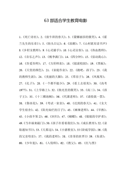 63部适合学生教育电影