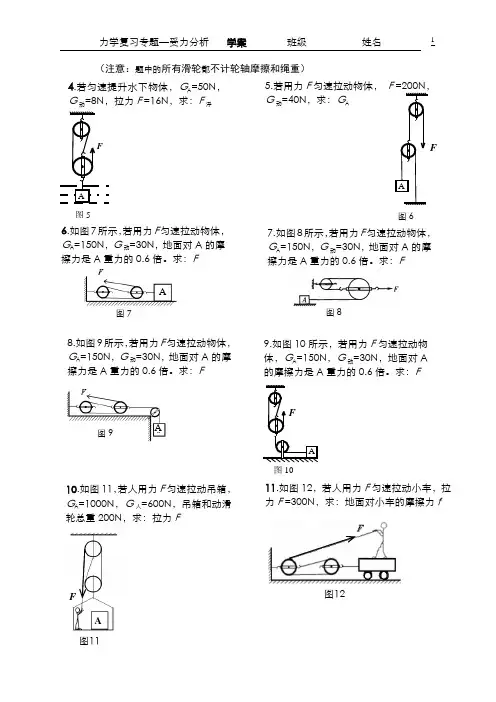 力学复习专题1-受力分析2