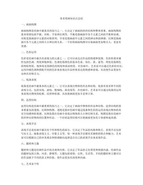 美术原画知识点总结