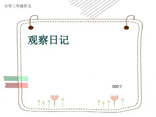 小学三年级作文《观察日记》300字(共6页PPT)