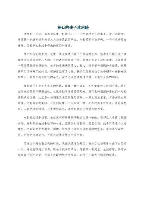 黄石的孩子读后感