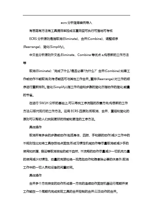 ecrs分析简单案例导入