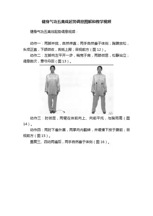 健身气功五禽戏起势调息图解和教学视频
