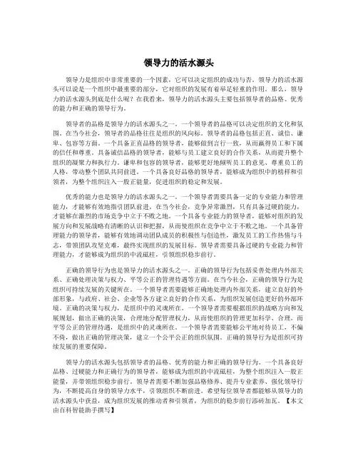 领导力的活水源头