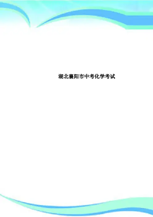 湖北襄阳市中考化学考试