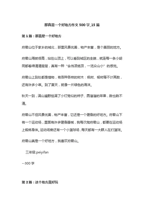 那真是一个好地方作文500字_15篇