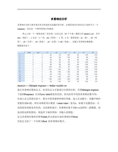 多重响应分析SPSS例析