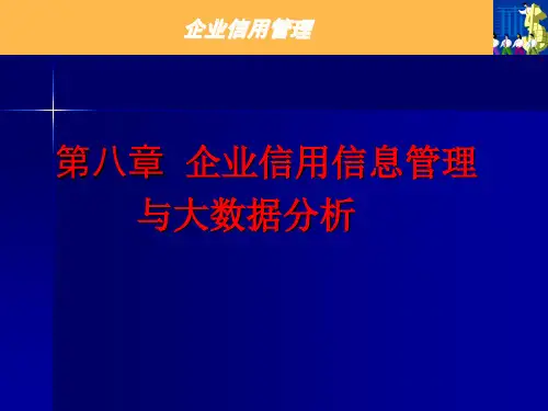 第八章 企业信用信息管理与大数据分析《企业信用管理》PPT课件