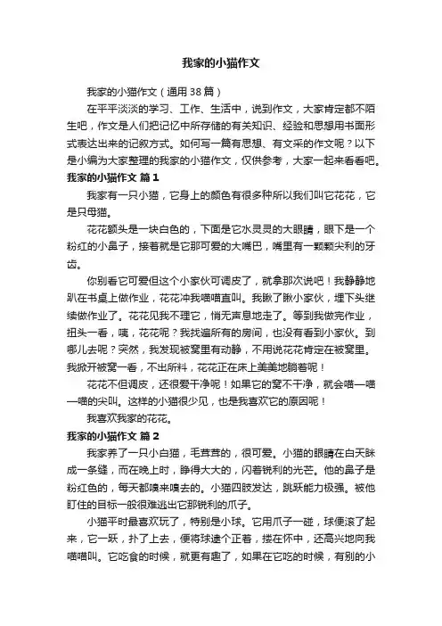 我家的小猫作文（通用38篇）