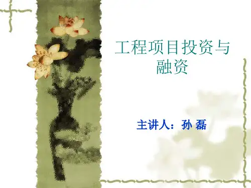 工程项目投资与融资讲义