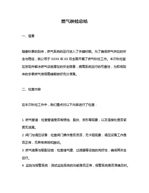 燃气秋检总结