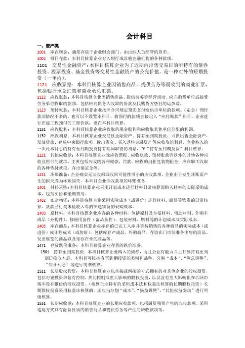 会计科目简表1