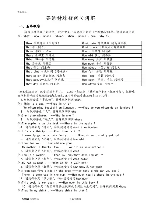 英语特殊疑问句讲解及例句