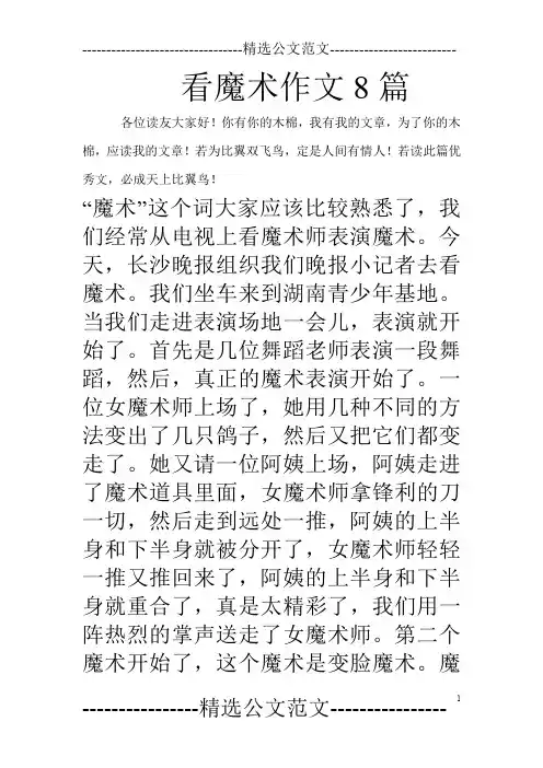 看魔术作文8篇