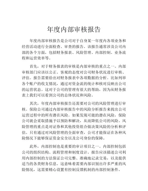 年度内部审核报告